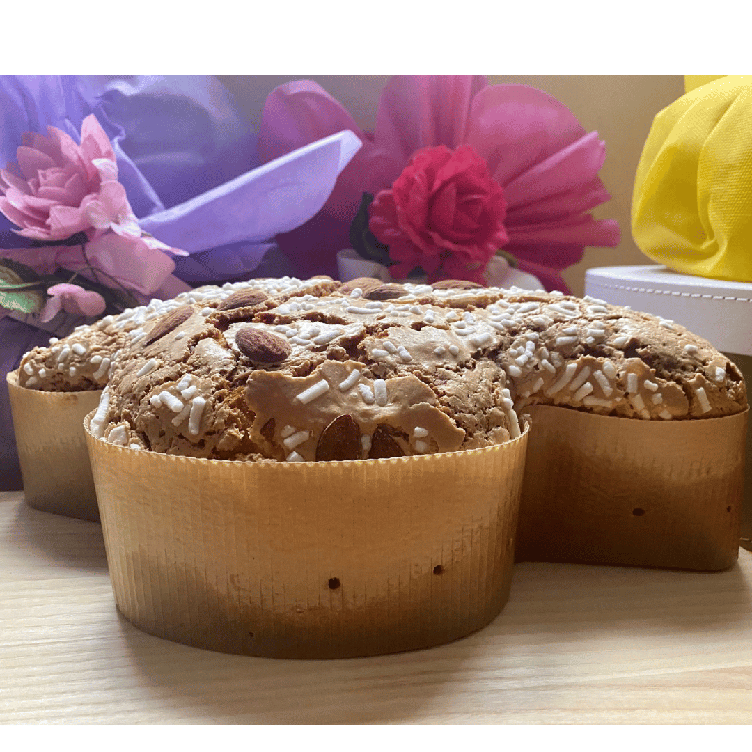 Colomba al Cioccolato in Goccie e Glassa alle Nocciole ricetta artigianale confezionata a mano con tnt Lavanda "Mafucci" 750g