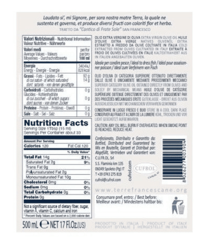 Olio E.V.O. in Orcio "Sorella Luna" 100% Italiano Terre Francescane