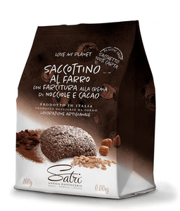 Saccottini al Farro con crema alla Nocciola e Cacao in Sacchetto 100% Plastic free Satri 100g