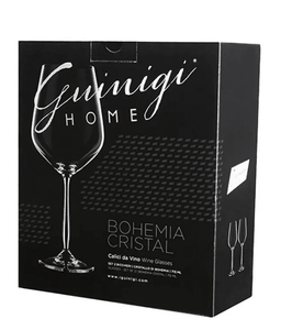 Set of 2 Guinigi Home white wine glasses in Bohemian Crystal