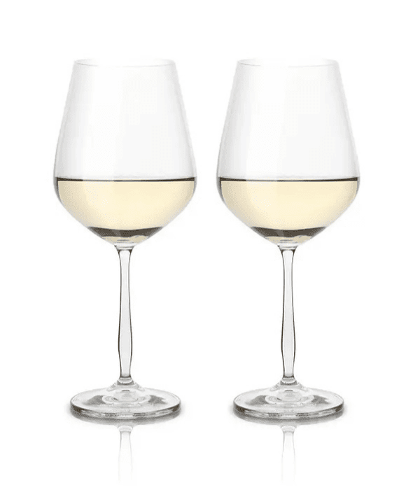 Set of 2 Guinigi Home white wine glasses in Bohemian Crystal