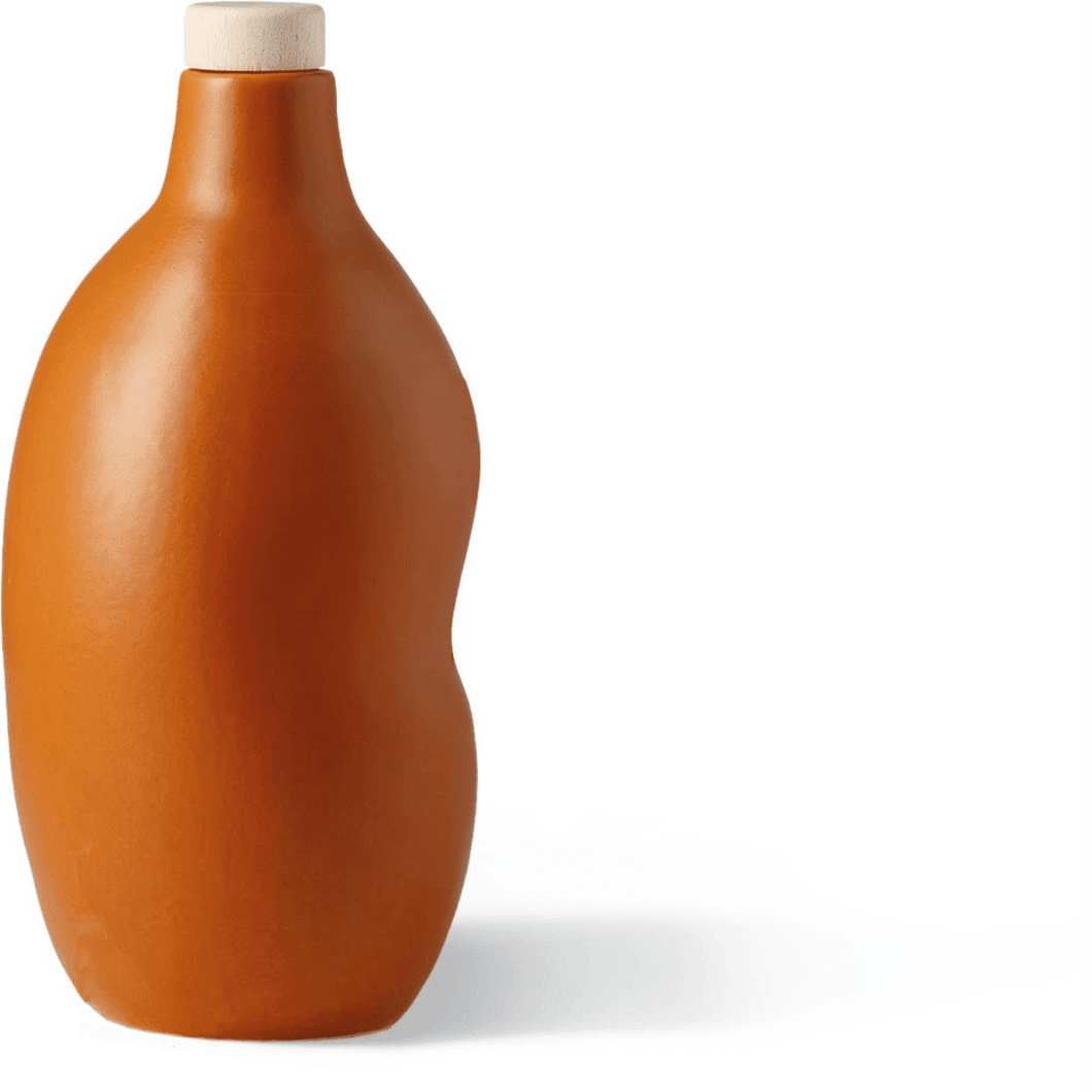 Oliera Design Impronta in Ceramica Umbra realizzata a Mano con tappo dosatore “Guinigi Home” 700ml / cm ø 9,5x21h