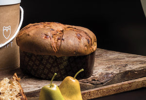 Low Panettone with Pears & Chocolate"Satri"artisan recipe in"Corolla"box